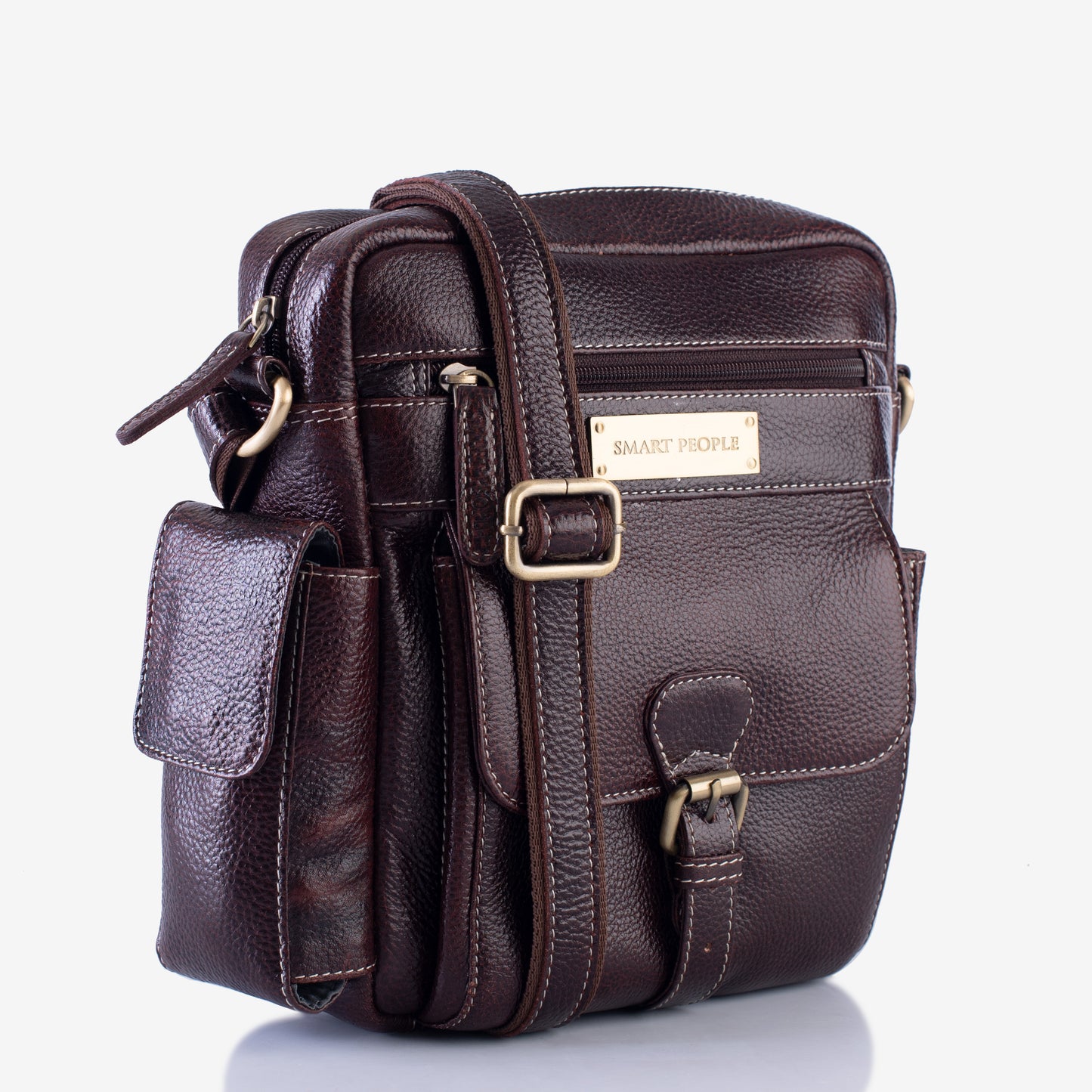Explorer - Brown Leather Crossbody Bag