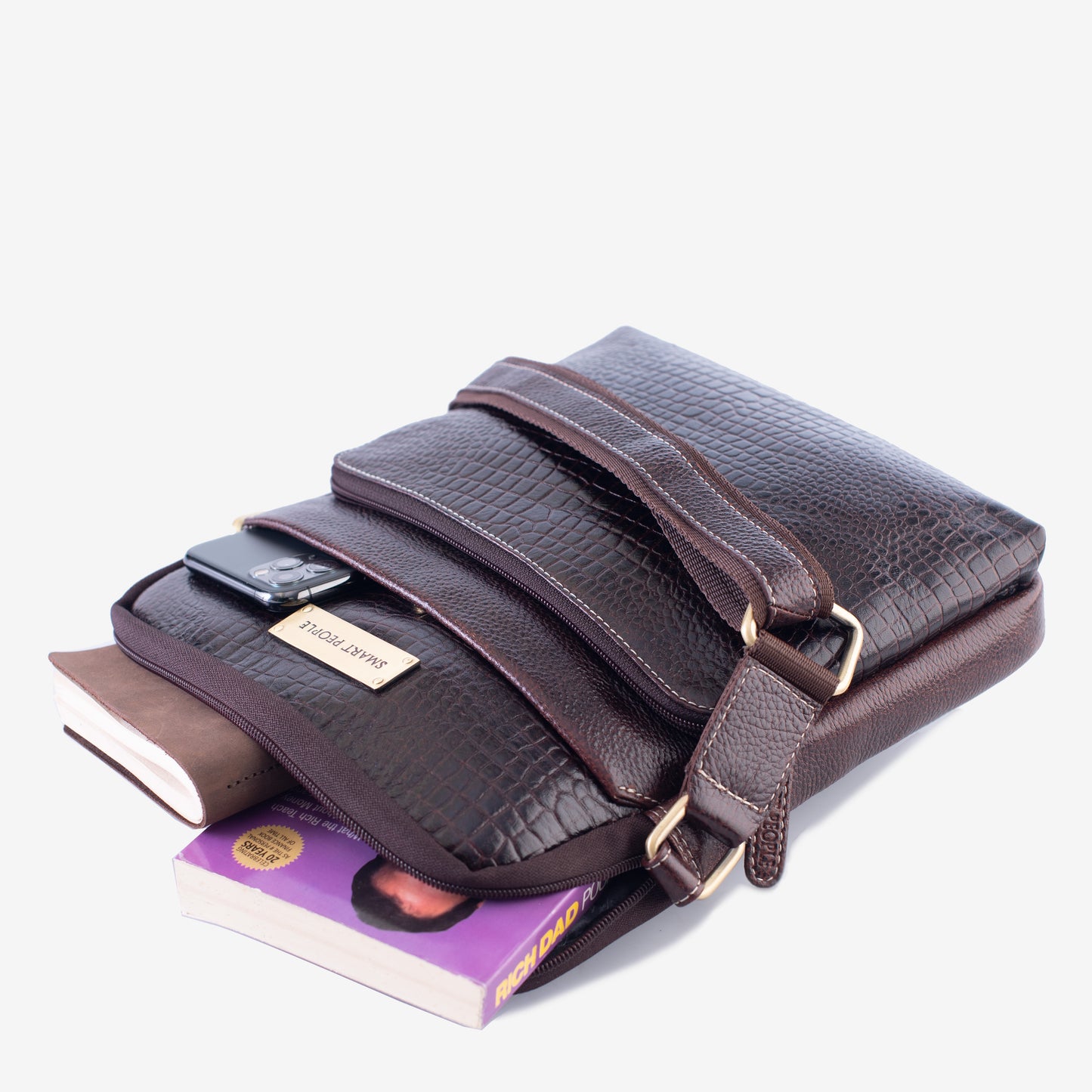 Voyager - Brown Leather Crossbody Bag