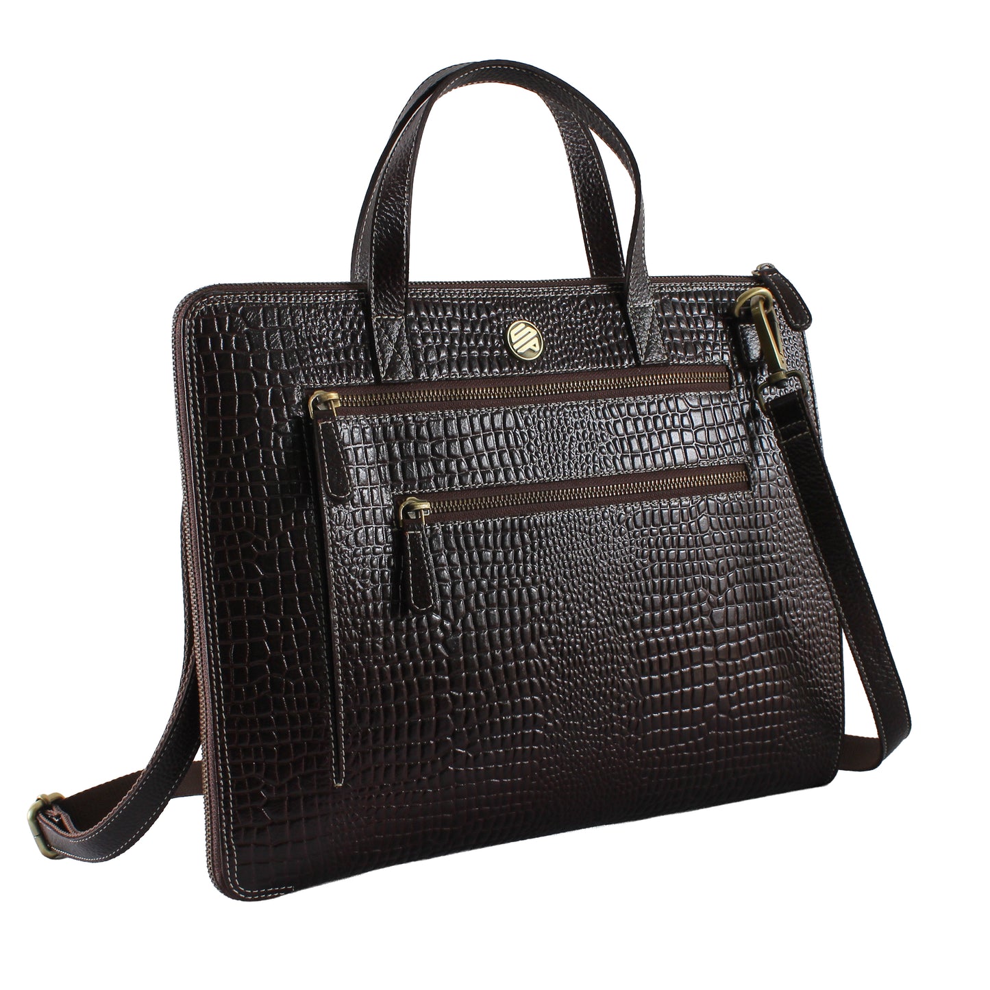 SlimVault Brown Genuine Leather Laptop Bag Sleeve | Fits 13/14/15 Inch Laptop/MacBook