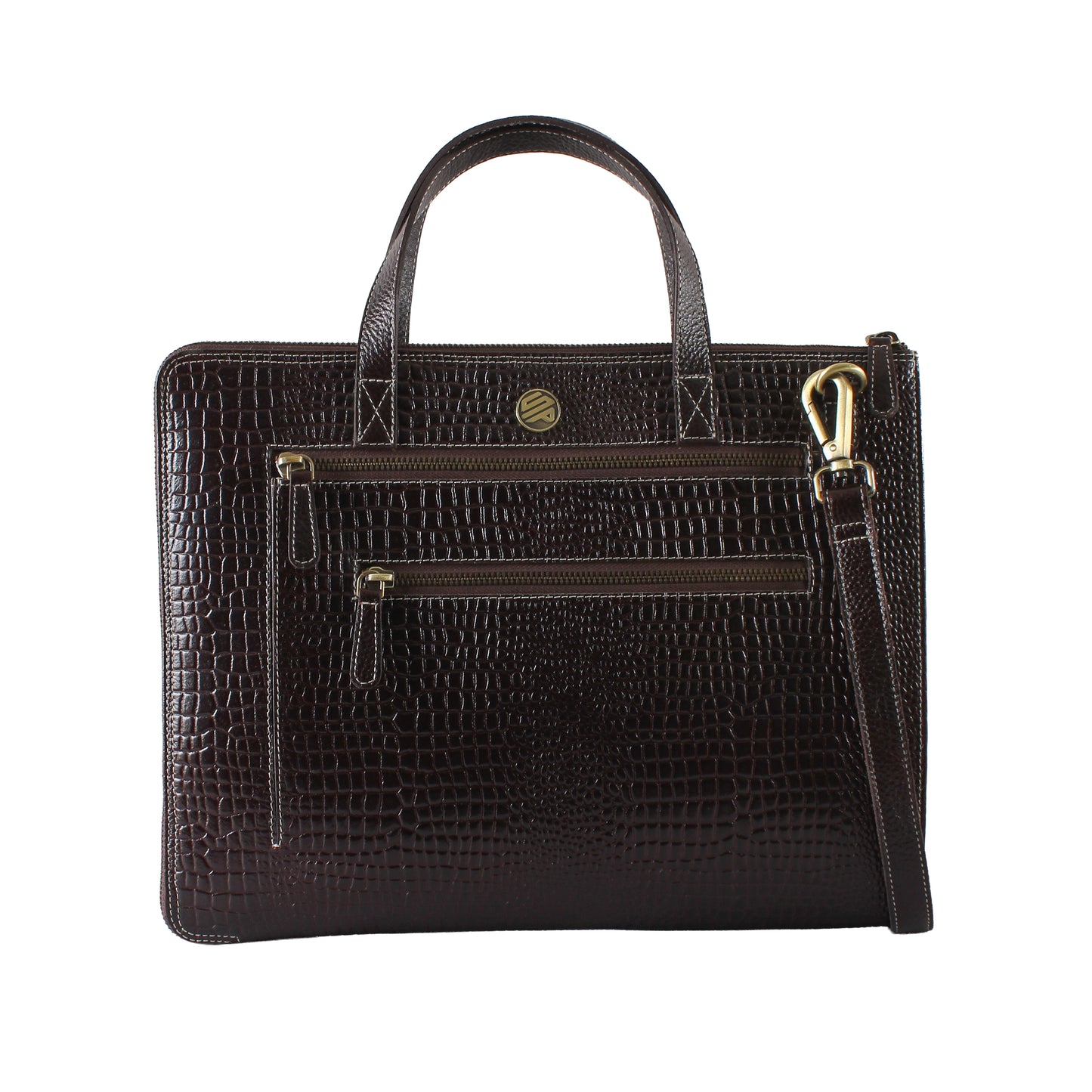 SlimVault Brown Genuine Leather Laptop Bag Sleeve | Fits 13/14/15 Inch Laptop/MacBook