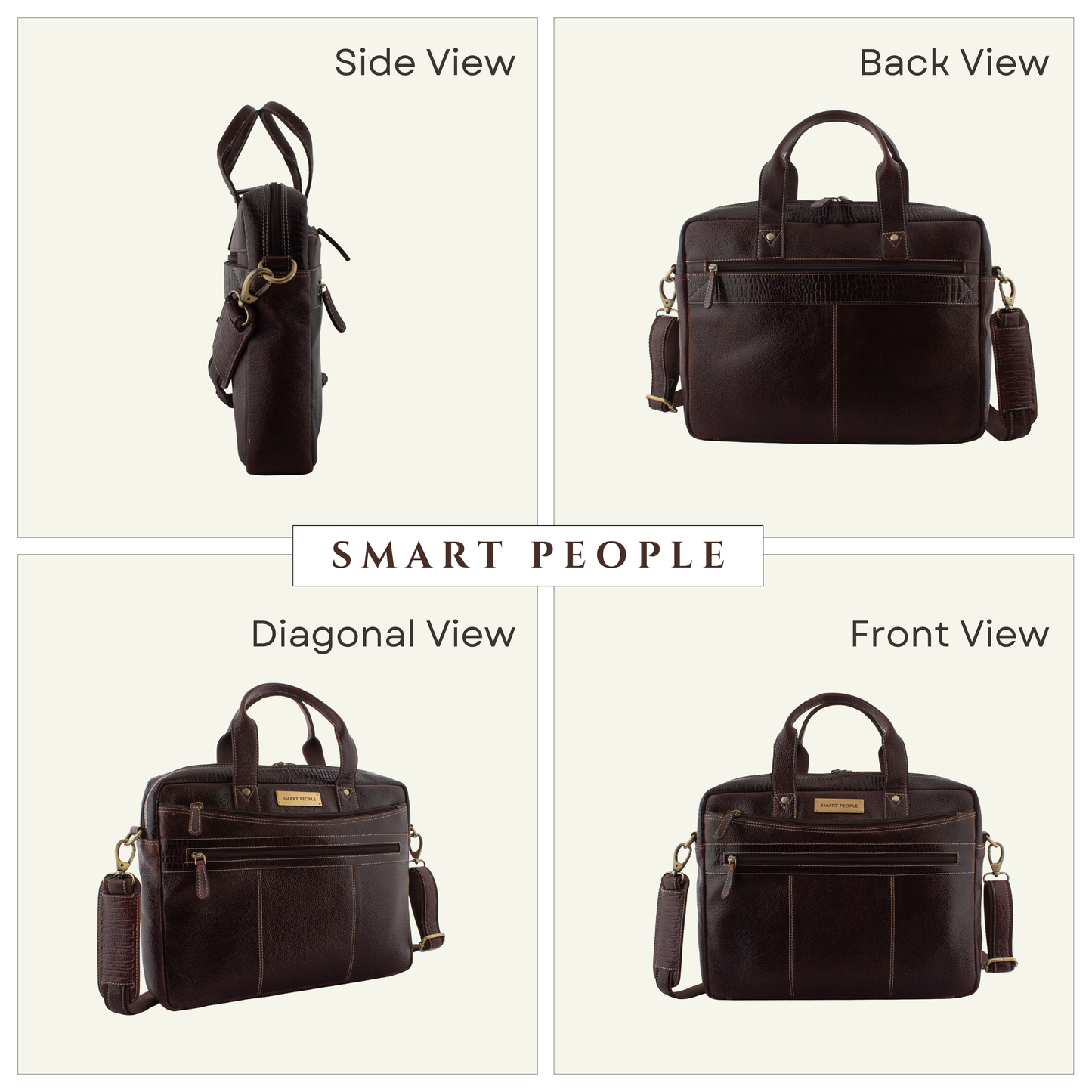 Banker - Brown Leather Laptop Bag