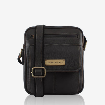 Leo - Grey Leather Crossbody Bag