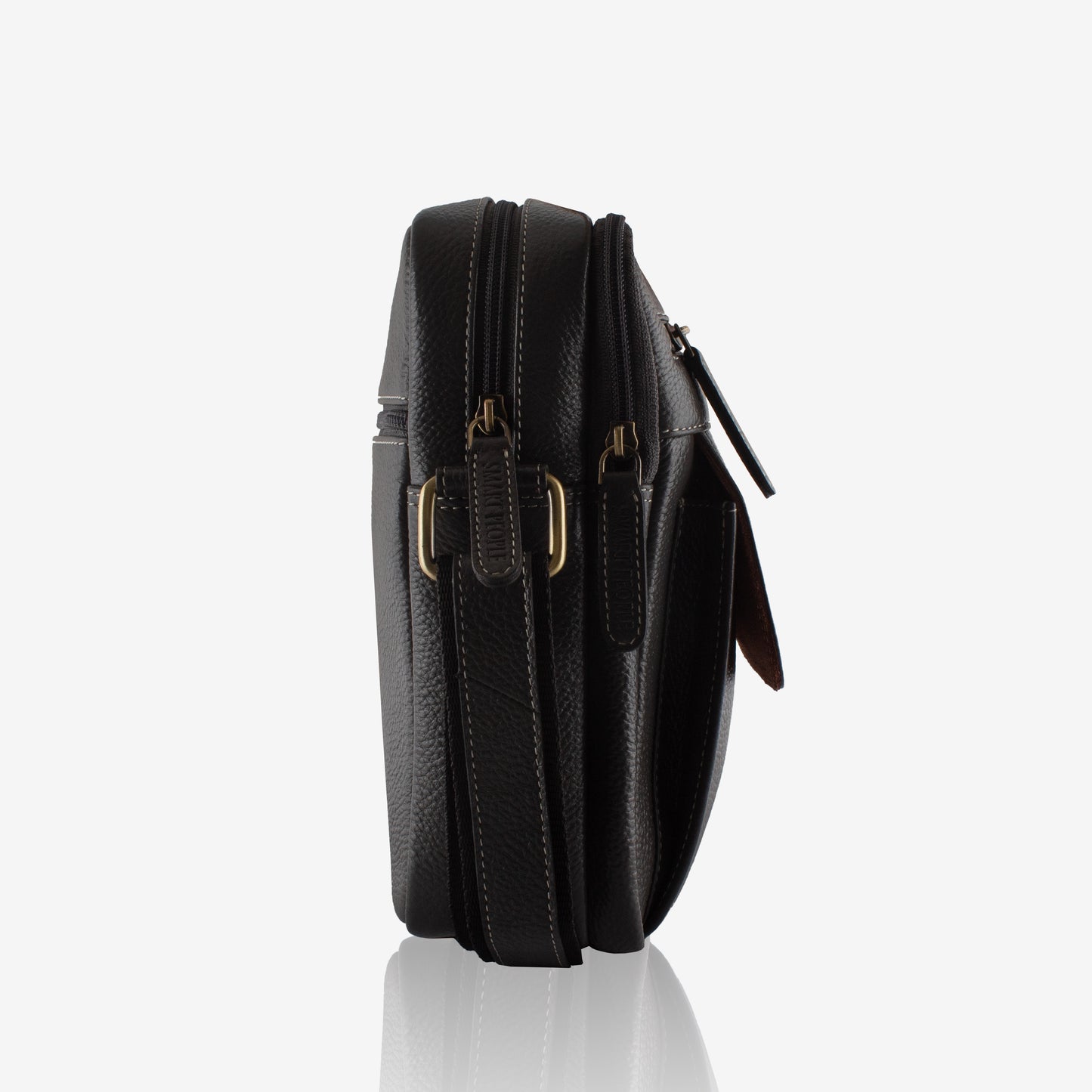 Leo - Grey Leather Crossbody Bag