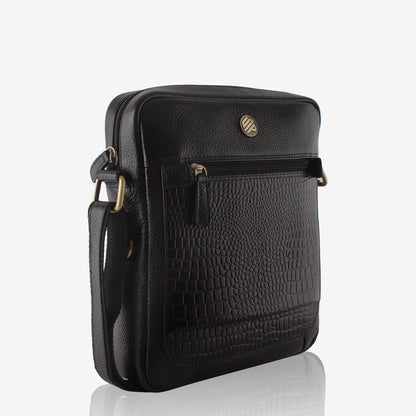 Supra Black Croco Genuine Leather Crossbody Bag for Men | Smart People India