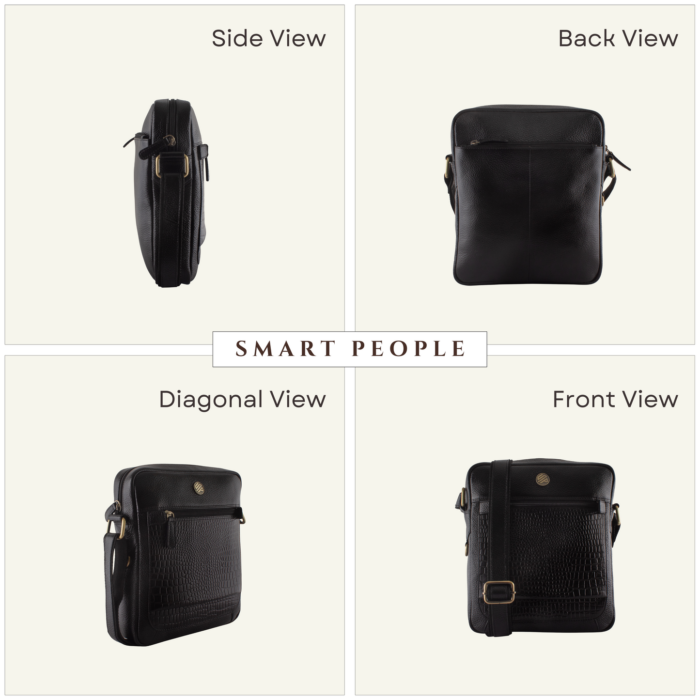 Supra - Black Croco Leather Crossbody Bag