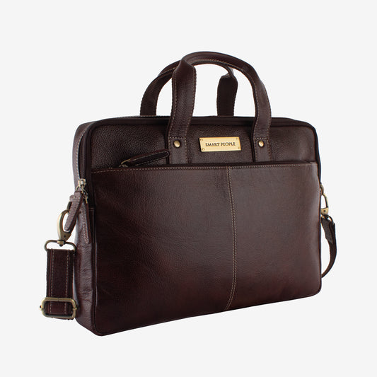 Professor - Brown Genuine Leather Laptop Bag for Men | Fits 14/15/16 Inch Laptop/MacBook