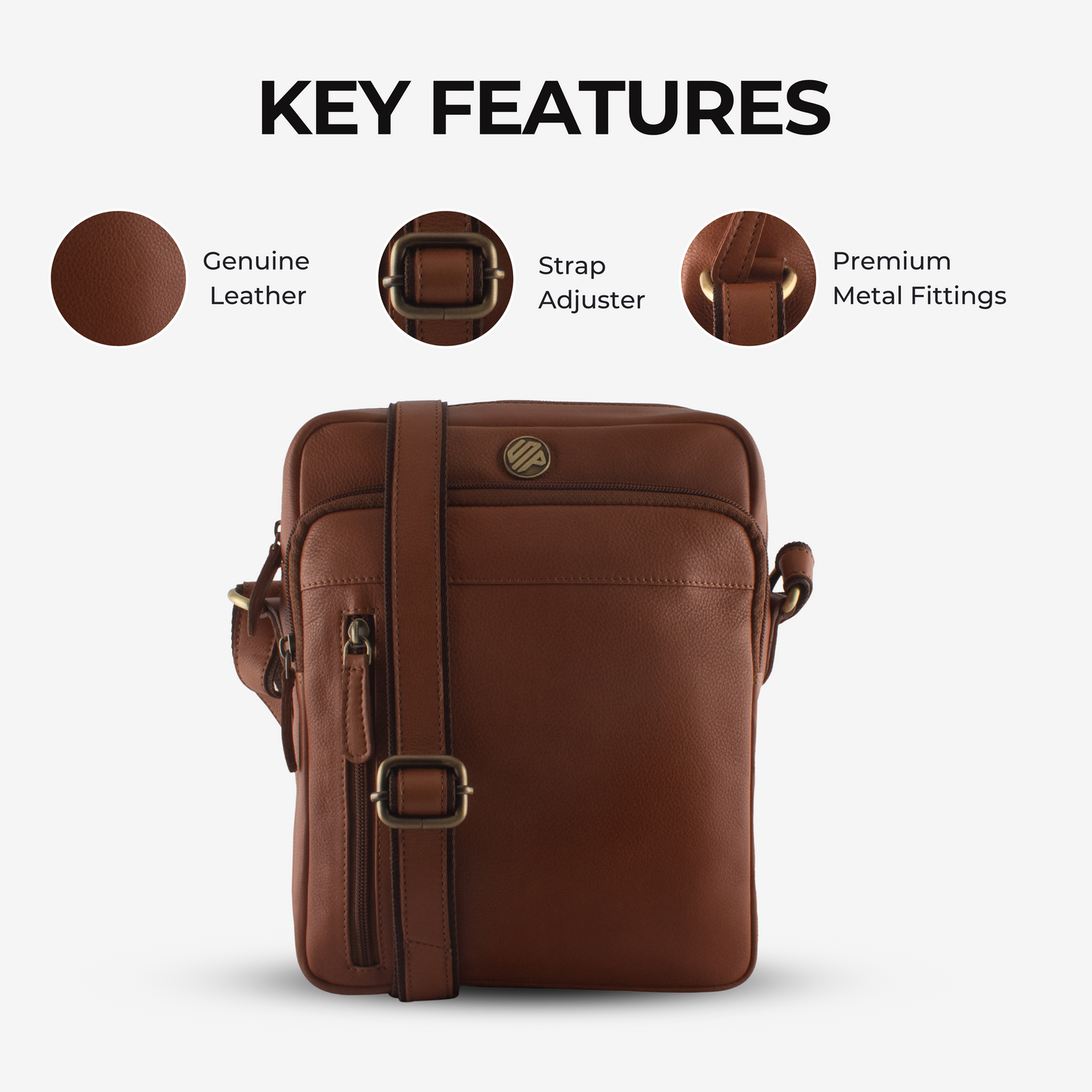 Drifter - Tan Leather Crossbody Bag
