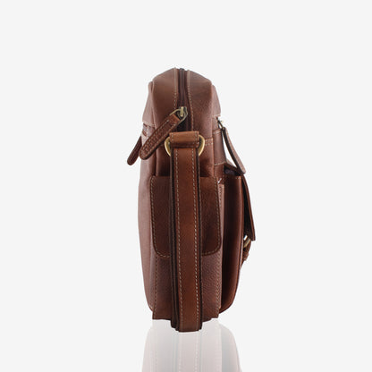 Explorer Choco Crunch Genuine Leather Crossbody Bag for Men – Side View | Smart People India