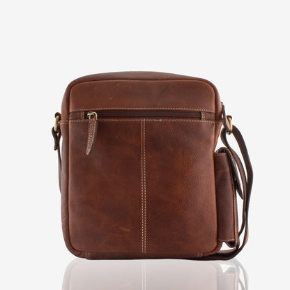 Explorer Choco Crunch Genuine Leather Crossbody Bag for Men – Back View | Smart People India