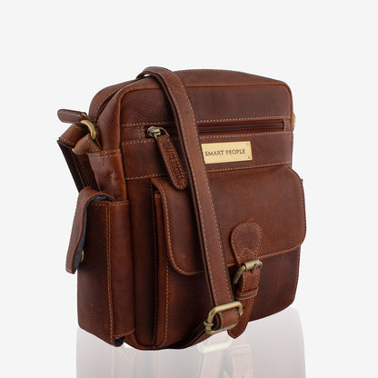 Explorer Choco Crunch Genuine Leather Crossbody Bag for Men – Interior View | Smart People India