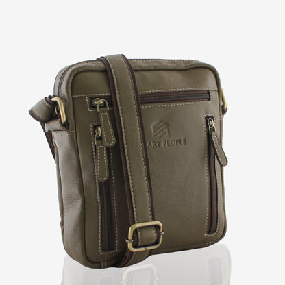 Urbanista Olive Genuine Leather Crossbody Bag for Men – Front View | Smart People India