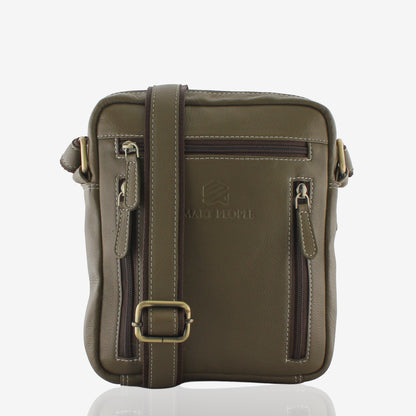 Urbanista Olive Genuine Leather Crossbody Bag for Men – Side View | Smart People India