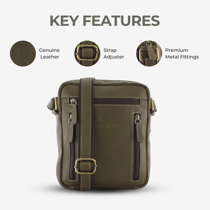 Urbanista Olive Genuine Leather Crossbody Bag for Men – Dimensions | Smart People India