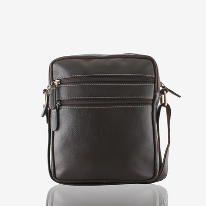 Urbanista Dark Brown Genuine Leather Crossbody Bag for Men – Back View | Smart People India