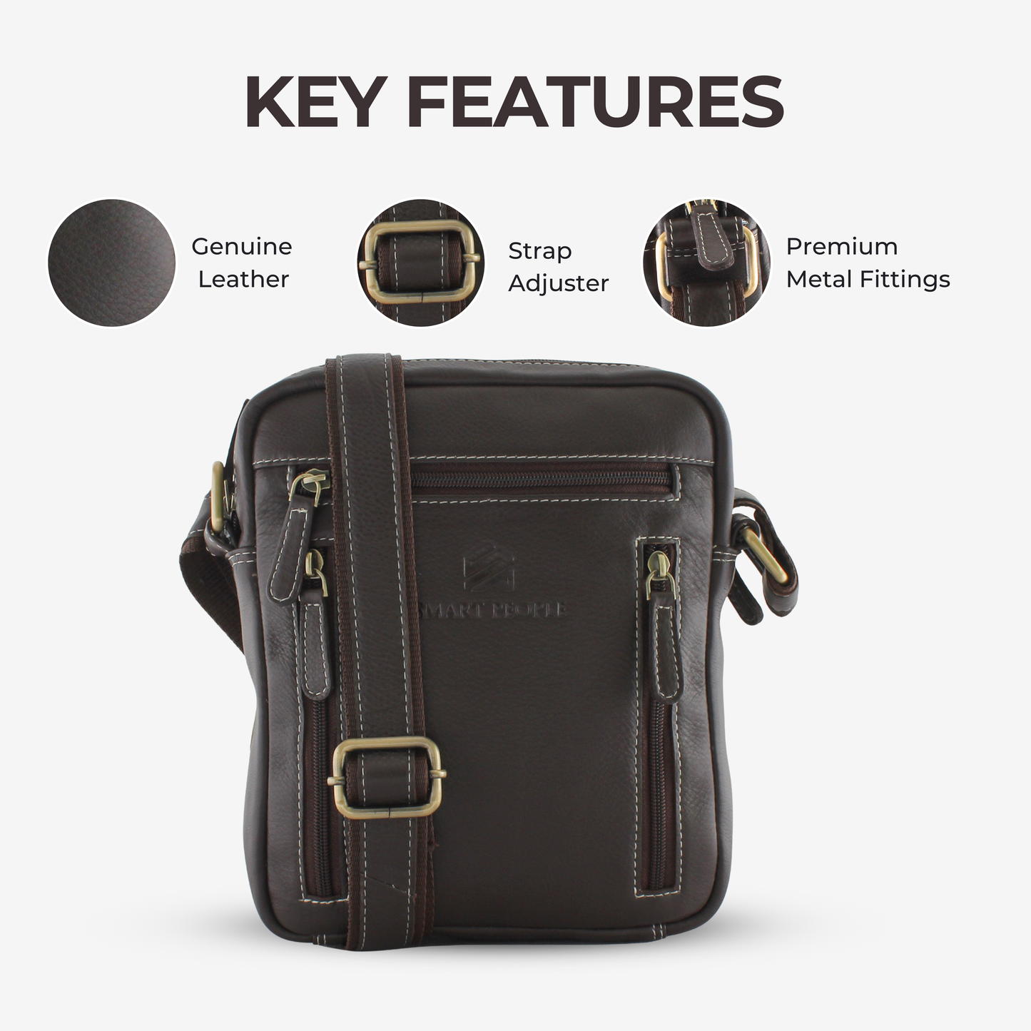 Urbanista - Dark Brown Leather Crossbody Bag