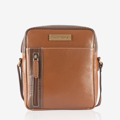 Nomad Tan Genuine Leather Crossbody Bag for Men – Back View | Smart People India