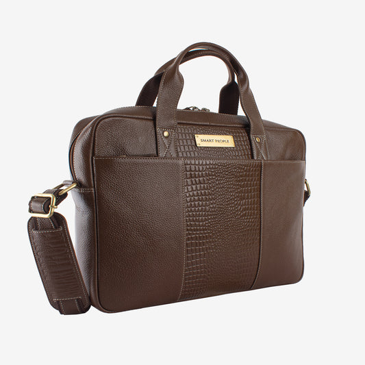 Legend - Croco Brushwood Genuine Leather Laptop Bag for Men | Fits 14/15/16 Inch Laptop/MacBook