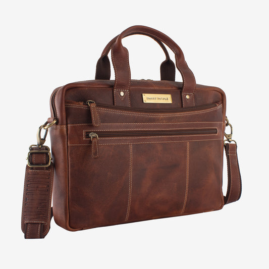 Banker - Choco Crunch Genuine Leather Laptop Bag for Men | Fits 14/15/16 Inch Laptop/MacBook