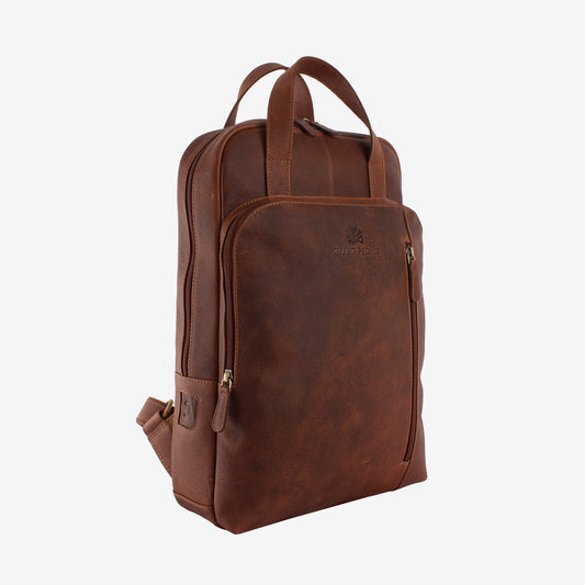 Sharq - Choco Crunch Genuine Leather Backpack for Men | Fits 14/15/16 Inch Laptop/MacBook