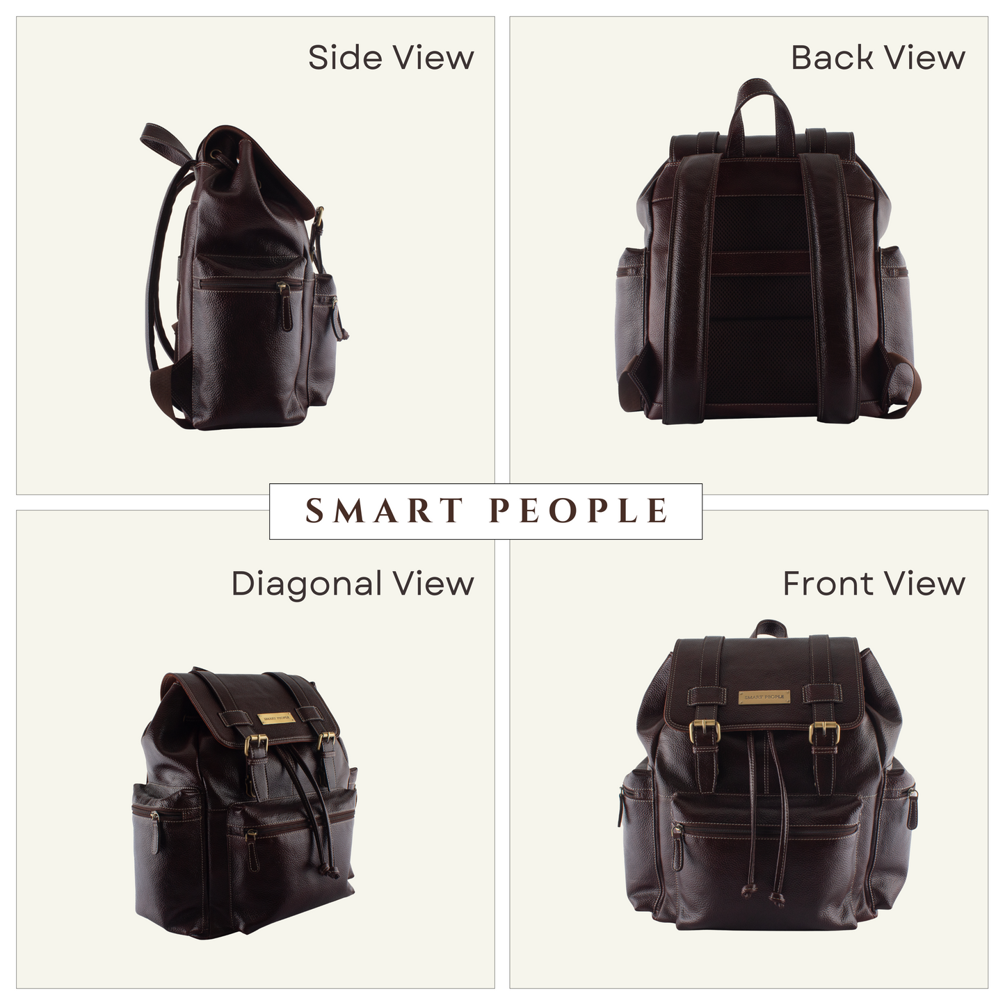 Knox - Brown Genuine Leather Backpack for Men