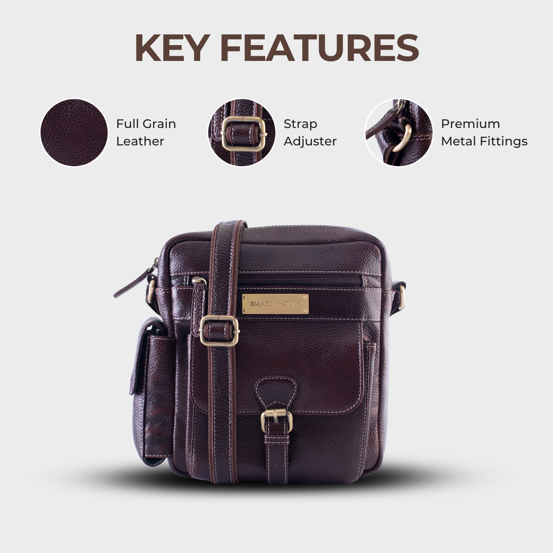 Explorer - Brown Leather Crossbody Bag