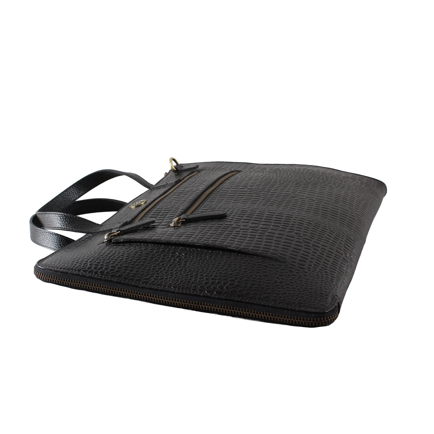 SlimVault Black Genuine Leather Laptop Bag Sleeve | Fits 13/14/15 Inch Laptop/MacBook