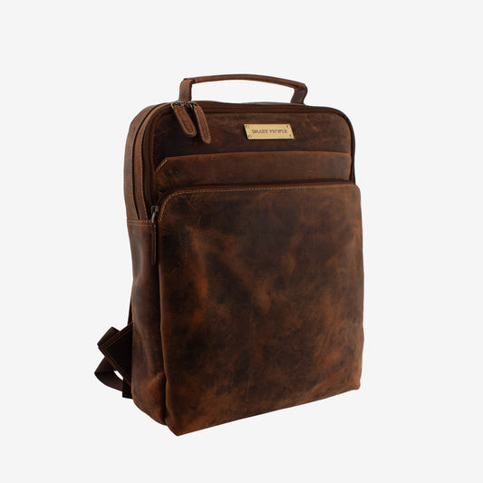 Avion - Brown Hunter Genuine Leather Backpack for Men | Fits 14/15/16 Inch Laptop/MacBook