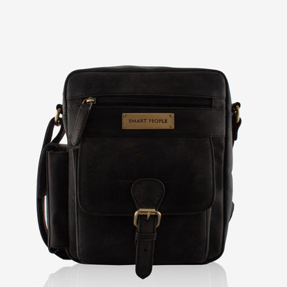 Explorer Slate Hunter Genuine Leather Crossbody Bag for Men – Side View | Smart People India