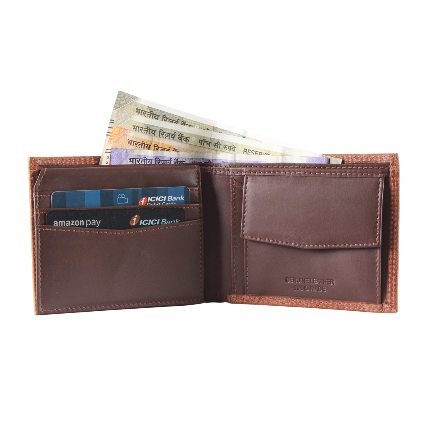 Sebastian - Trifold Leather Wallet Brown
