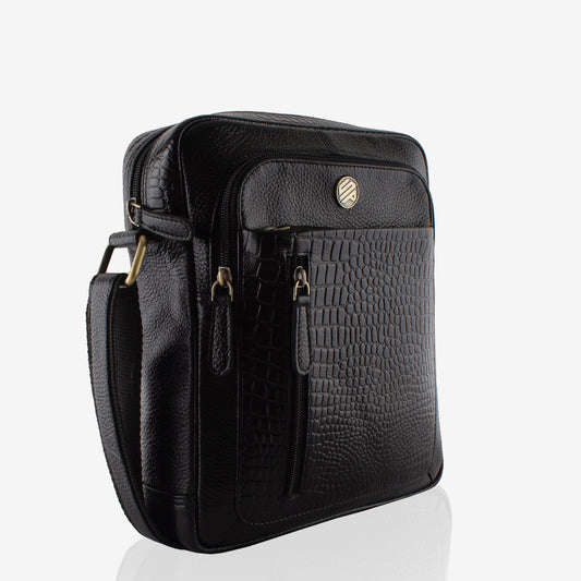 Zenith - Black Leather Crossbody Bag
