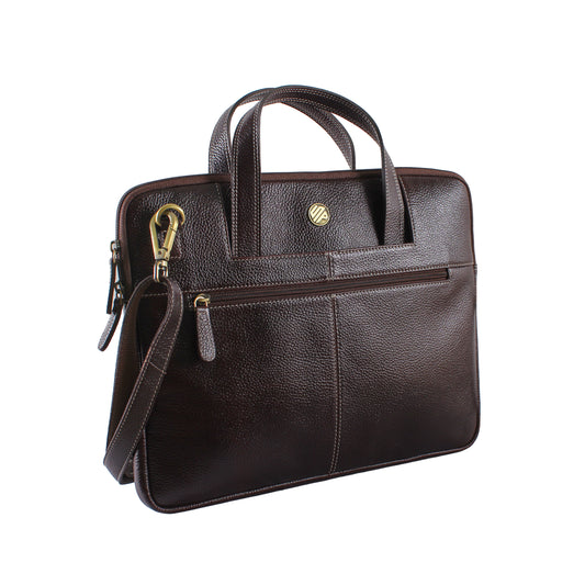 Tuxedo Brown Genuine Leather Laptop Bag Sleeve | Fits 13/14/15 Inch Laptop/MacBook