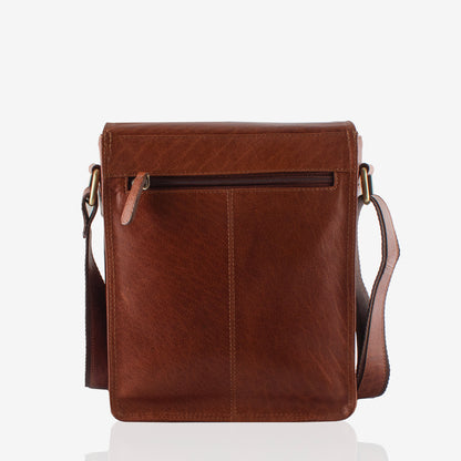 Altair Tan Genuine Leather Crossbody Bag for Men – Side View | Smart People India