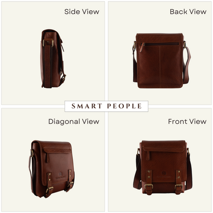 ALTAIR - Tan Leather Crossbody Bag