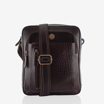 Zenith Brown Genuine Leather Crossbody Bag for Men – Side View | Smart People India