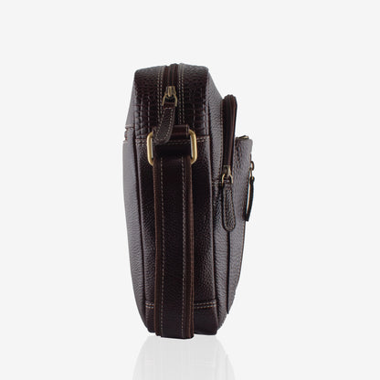 Zenith Brown Genuine Leather Crossbody Bag for Men – Back View | Smart People India