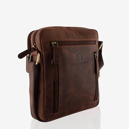 Urbanista Hunter Brown Genuine Leather Crossbody Bag for Men | Smart People India