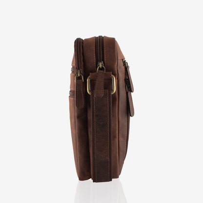 Urbanista Hunter Brown Genuine Leather Crossbody Bag for Men – Back View | Smart People India