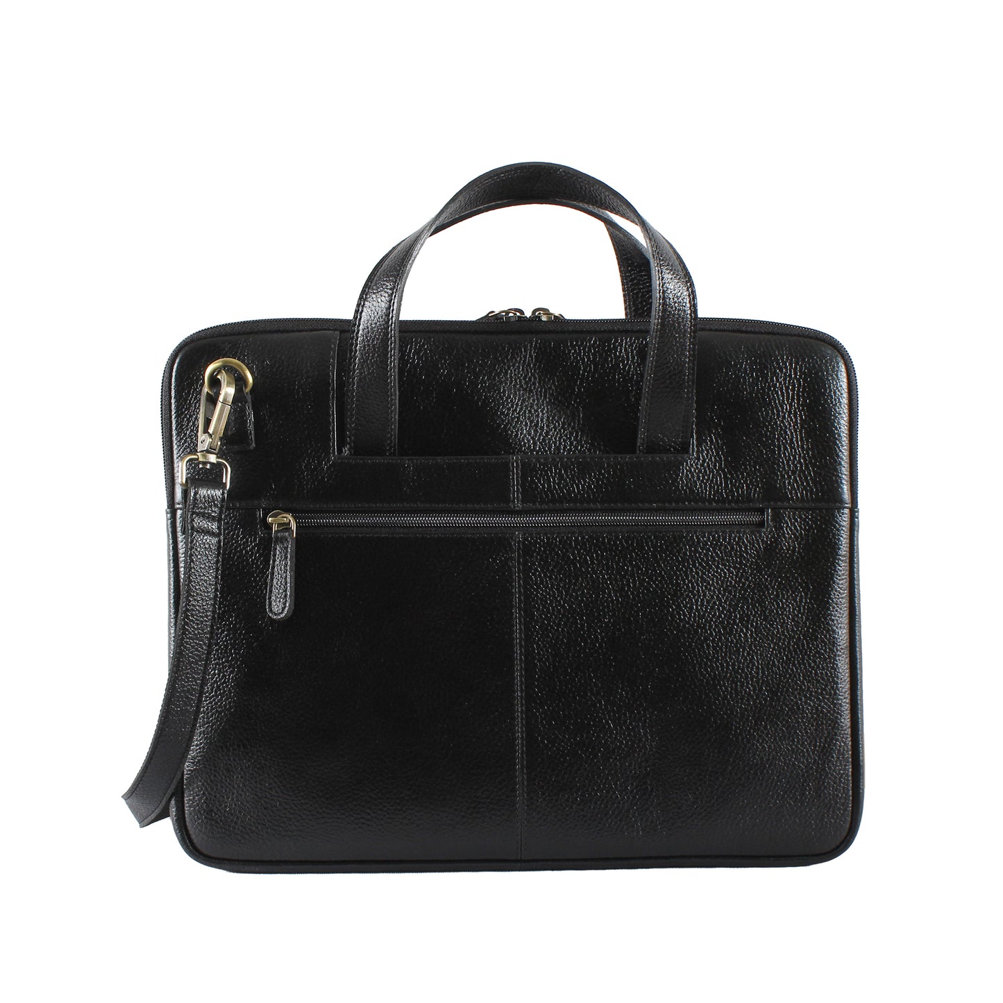 Tuxedo Black Genuine Leather Laptop Bag Sleeve | Fits 13/14/15 Inch Laptop/MacBook