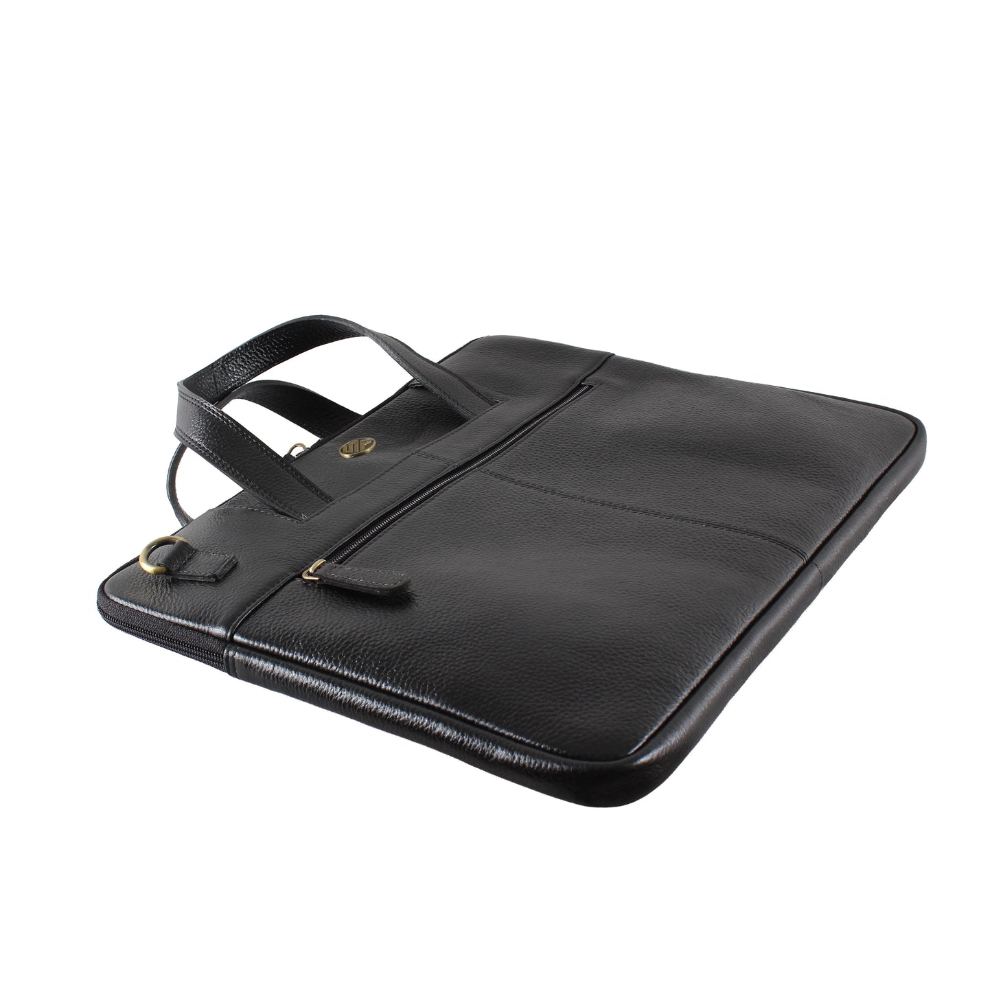 Tuxedo Black Genuine Leather Laptop Bag Sleeve | Fits 13/14/15 Inch Laptop/MacBook