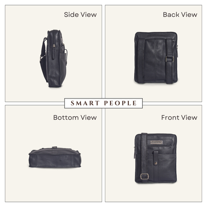 Adventurer - Black Leather Crossbody Bag