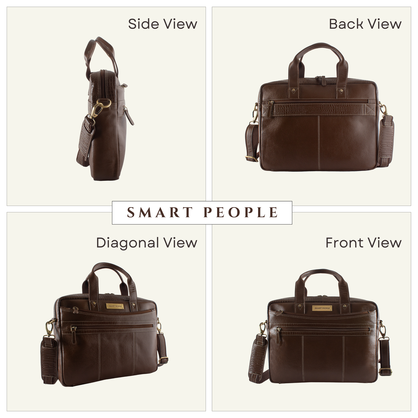 Banker - Brushwood Leather Laptop Bag
