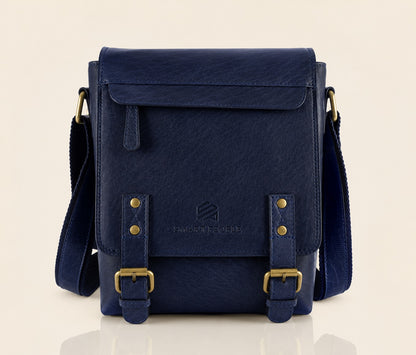 ALTAIR - Navy Blue Leather Crossbody Bag