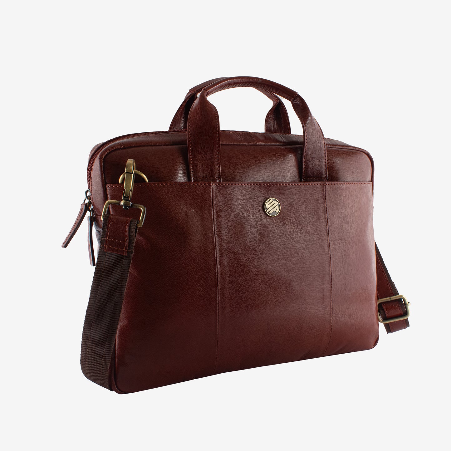aristo laptop bag for men fits 13 inch laptop/macbook dark tan