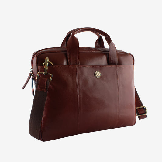 aristo laptop bag for men fits 13 inch laptop/macbook dark tan