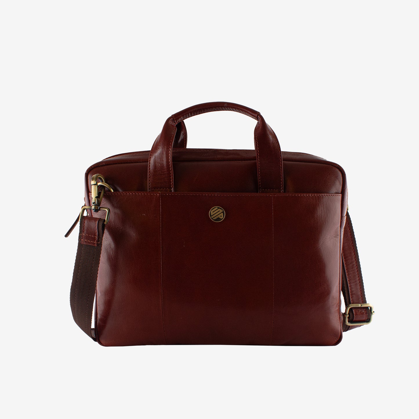 aristo laptop bag for men fits 13 inch laptop/macbook dark tan