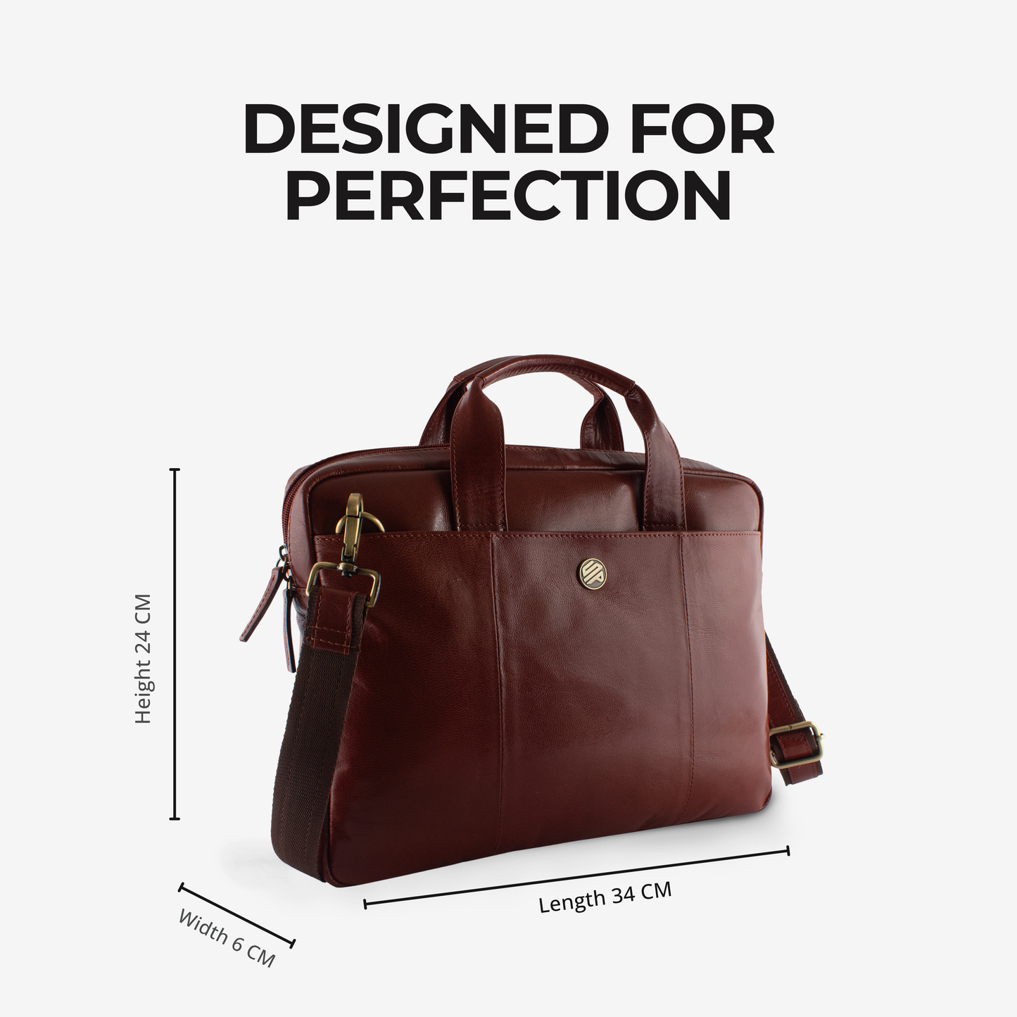 aristo laptop bag for men fits 13 inch laptop/macbook dark tan