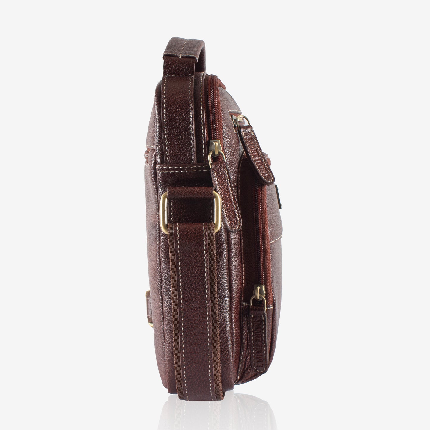 brown leather crossbody bag