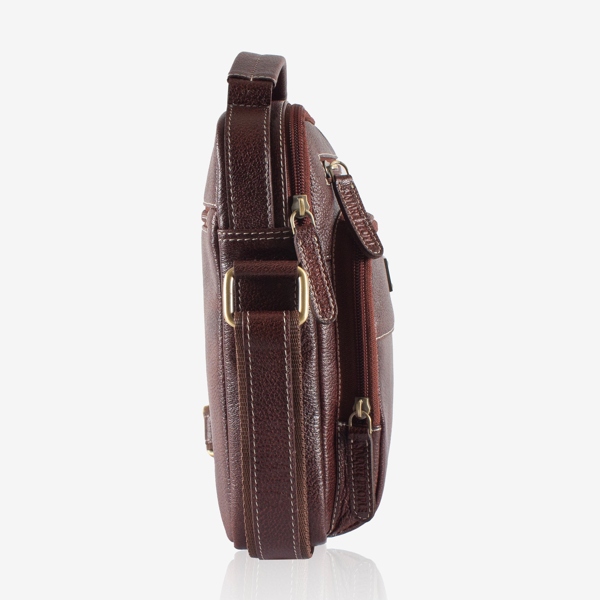 brown leather crossbody bag