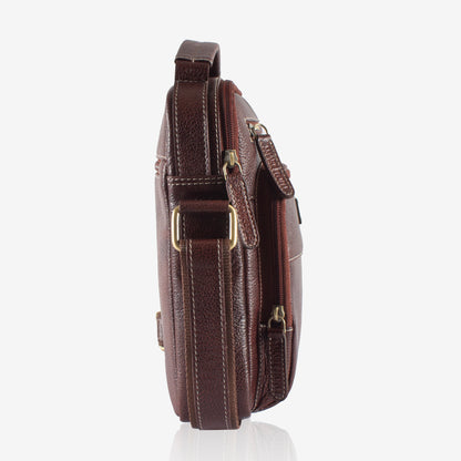 Axis Brown Genuine Leather Crossbody Bag for Men – Back View | Smart People India