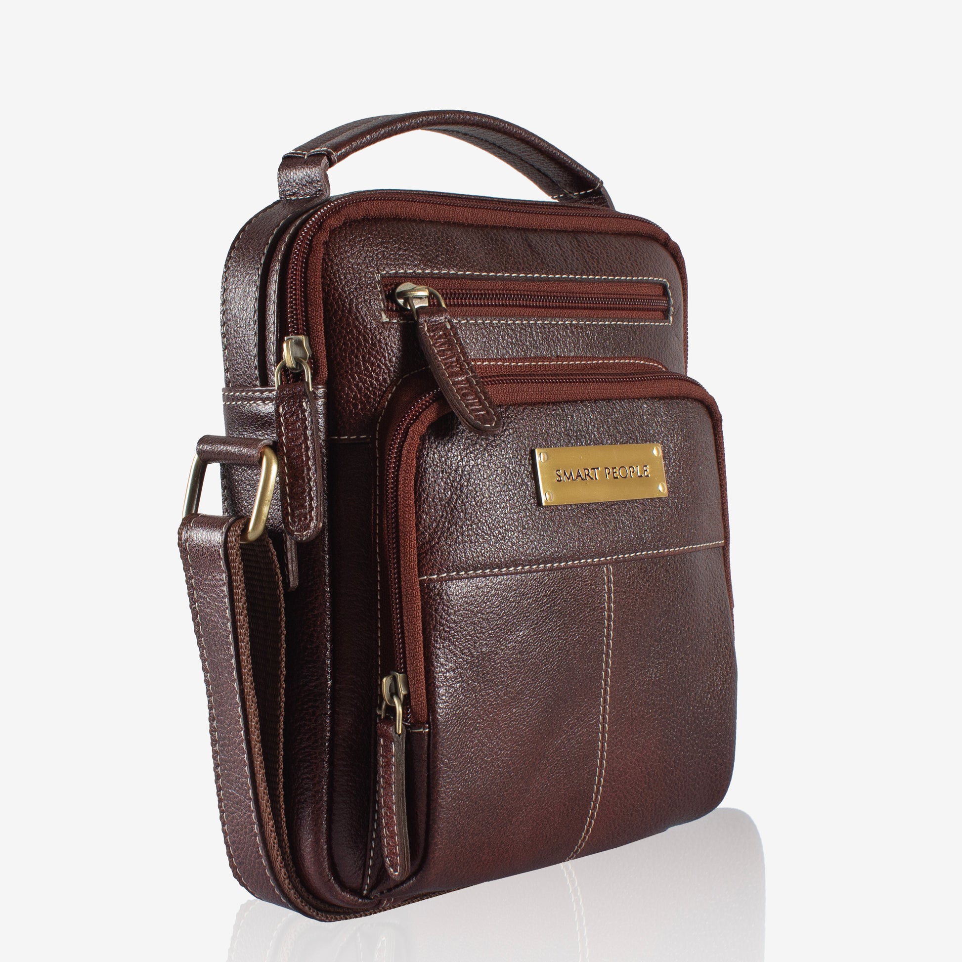brown leather crossbody bag